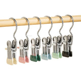 10/5PCS Stainless Steel Clothespins Laundry Clothes Pegs with Hook Pants Hanger Portable Hanging Clips Closet Clothes Organizer