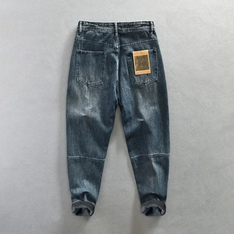 Winter New Thickened Velvet Casual Jeans for Men Clothing Washed Soft Cotton Streetwear Oversize Men Trousers K1009