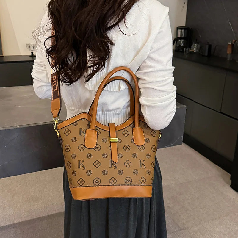 2025 Large Tote Bag for Women - Stylish Printed Shoulder Bag with Wide Strap, Spacious Crossbody Purse for Daily Use