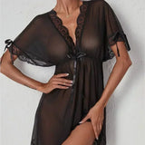 Lingerie  Add 220 Pounds Sexy Deep V Slip Nightdress Lace Hot Seductive Sex Pajamas Women Big Chest Mm Nightdress  Summer Dress