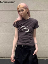 Red T-shirts for Women Y2k Tops Vintage Short Sleeve Print Tees Streetwear Tunic Tshirt Casual Fashion T Shirts 2025 Ropa Mujer