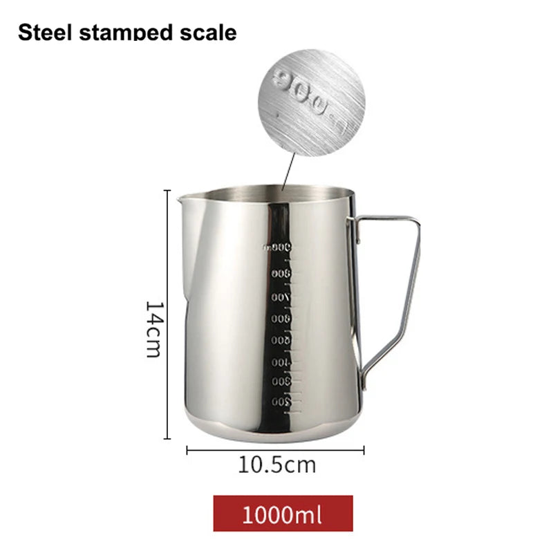 Stainless Steel Milk Frothing Pitcher Espresso Steam Coffee Barista Craft Latte Cappuccino Milk Cream Cup Frothing Jug Pitcher