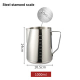 Stainless Steel Milk Frothing Pitcher Espresso Steam Coffee Barista Craft Latte Cappuccino Milk Cream Cup Frothing Jug Pitcher