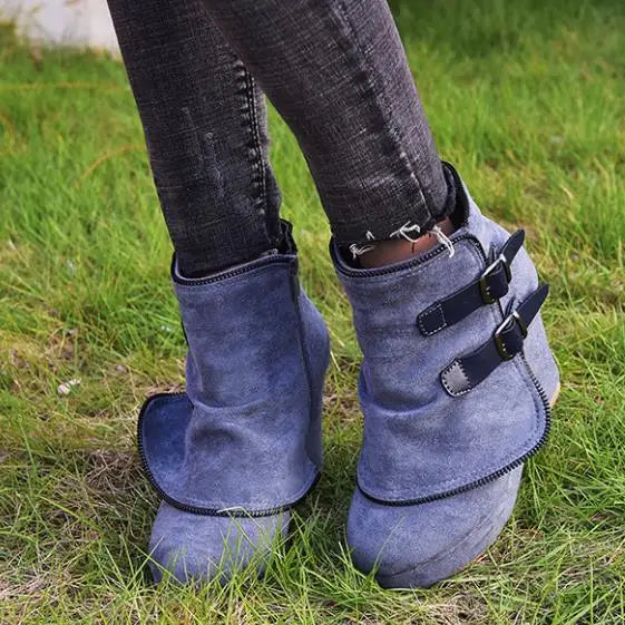 2022 New Autumn Winter chunky Ankle boots Women's warm boots Handmade fashion retro boots Mom Boots Ladies Boots