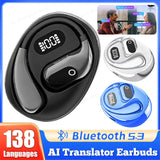 AI Translator Earbuds 138 Languages Real Time Translators Headphones Two-Way Voice Translation Earphones for Business Learning