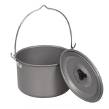 4L Outdoor Hanging Pot, Camping Picnic Large Soup Pot, Portable Cookware, Firewood Cooking Pot