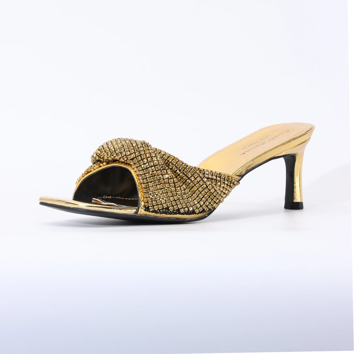 Rhinestone Sandals Black Heels for Women Luxury Shoes 2024 Designer Sandals Wedding Evening Dress Stripper Heels