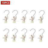 10/5PCS Stainless Steel Clothespins Laundry Clothes Pegs with Hook Pants Hanger Portable Hanging Clips Closet Clothes Organizer