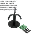 Black Stainless Steel Wall Hook Heavy Duty Fixed Pad Eye Plate Deck Door Buckle U/J-Shaped Heavy Duty Ceiling Mount Hanger