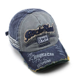 1969 vintage washed vintage letter embroidered perforated duckbill cap for men and women sun shading baseball cap