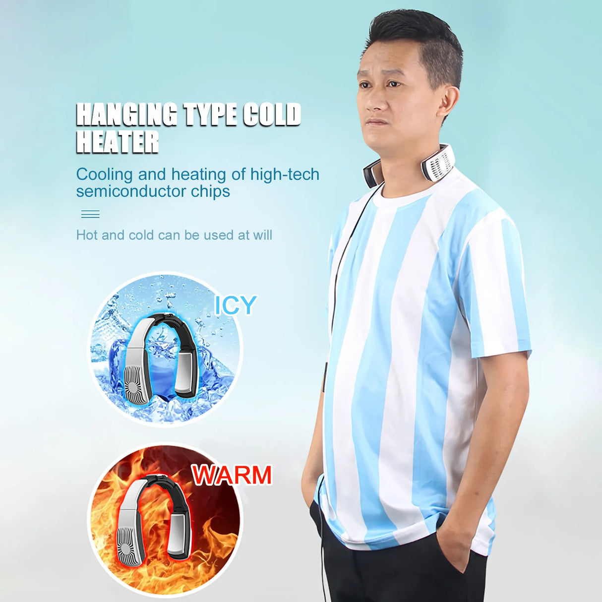 Neck Hanging Type Cooling And Heating Deviceportable Neck Heating Neck Warmer Ice Flakes Cooling And Heating Dual-purpose Device