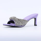 Rhinestone Sandals Black Heels for Women Luxury Shoes 2024 Designer Sandals Wedding Evening Dress Stripper Heels