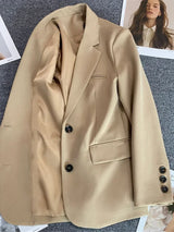 Blazer for Women 2025 Spring Autumn New Elegant Long Sleeve Office Blazer Coats Korean Fashion Casual Loose Appear Thin Blazers