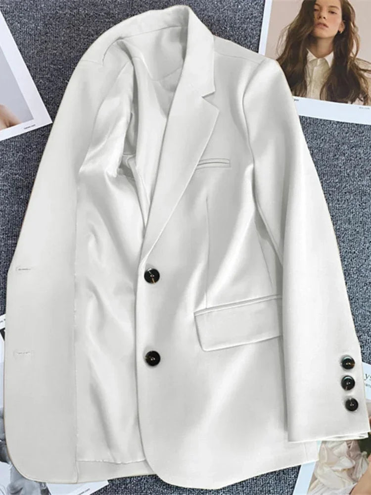 Blazer for Women 2025 Spring Autumn New Elegant Long Sleeve Office Blazer Coats Korean Fashion Casual Loose Appear Thin Blazers