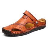 Summer Men's Sandals Men Leather Sandals Classic Roman Sandals Slipper Soft Outdoor Sneakers Beach Rubber Men Trekking Sandals