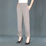 Summer Womens cropped pants  For Women Hollow Out Pantalon Femme High Waist Black Short Trousers Casual Baggy Pants