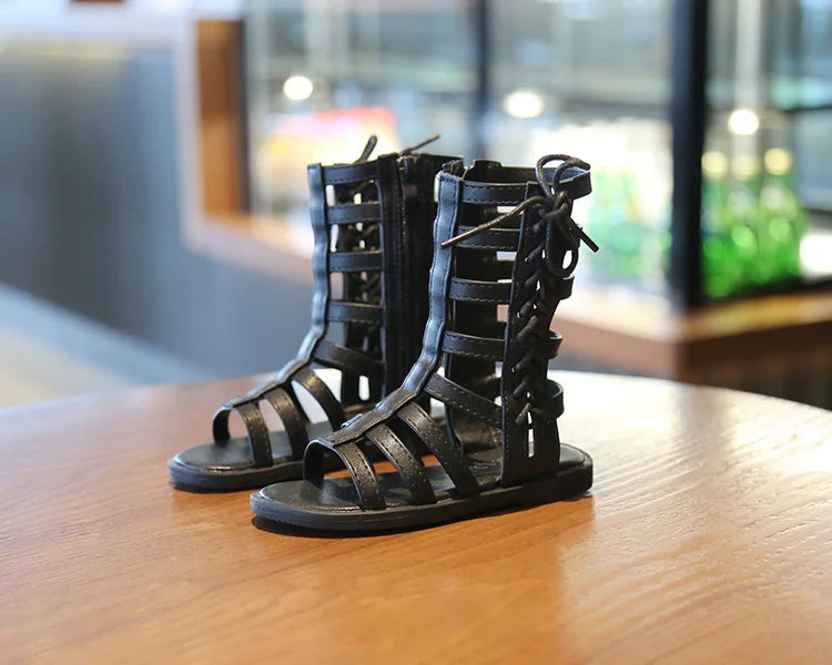 Children Sandals High-top Kids Girls Sandals Baby Sandals High Quality Flat Cut-Outs Beach Sandals