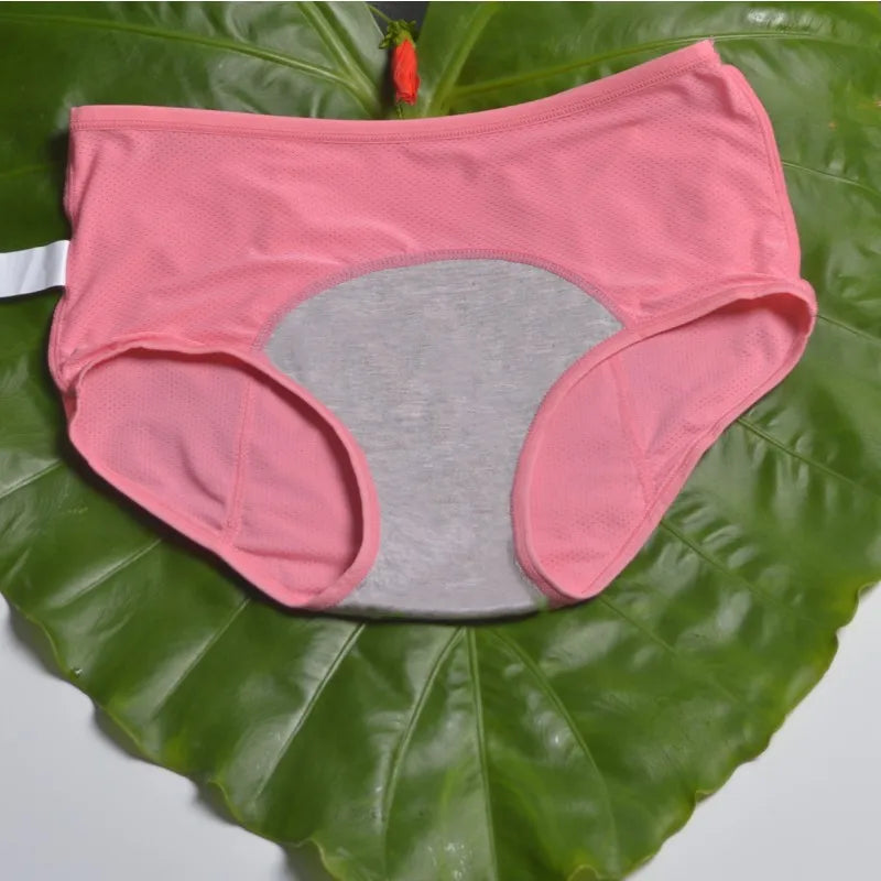 Panties for Menstruation Women Plus Size Leak-proof Waterproof High Waist Sanitary Briefs Bikini Underwear  Pink Lingerie  L-8XL