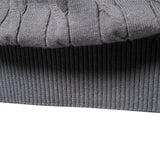 AIOPESON Mens Giraffe Embroidery Cotton Sweaters Round Neck Classic Twist Patterned Pullover Knitted Sweater for Men