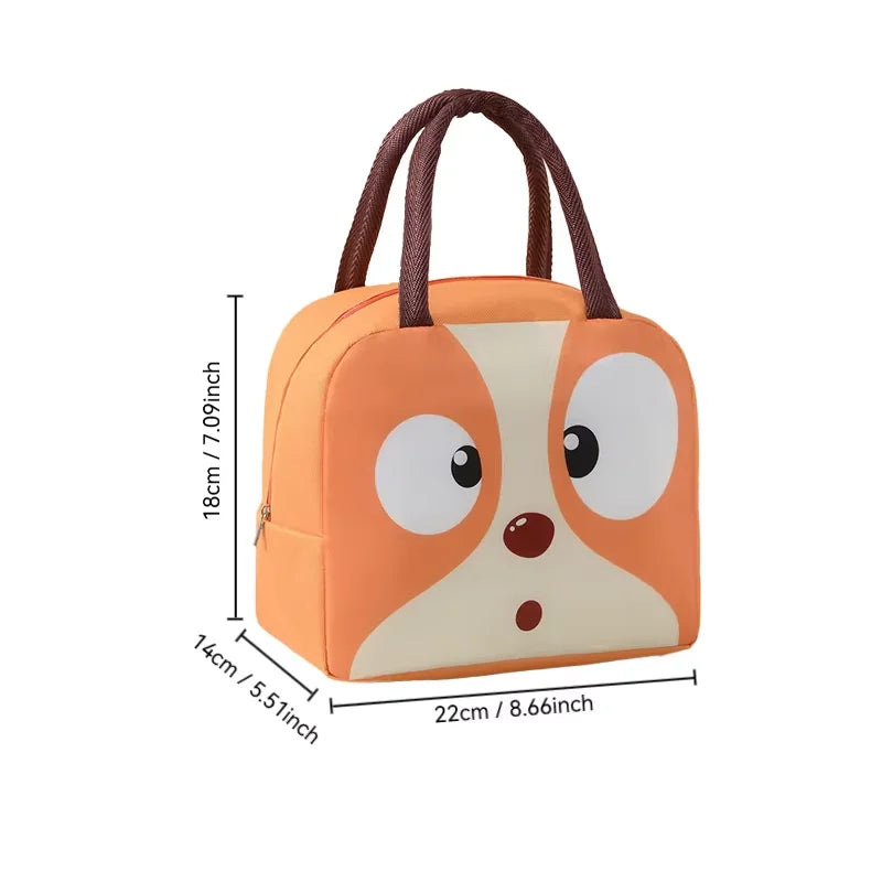 Cute Cartoon Lunch Bag, Perfect for Student or Work, with a Thick Waterproof Foil Lining to Keep Your Food Fresh!