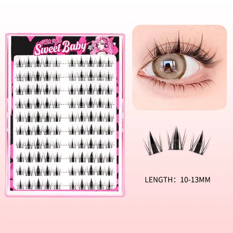 Self-Adhesive Lash Clusters Kit No Glue Individual Lashes Soft Idol False Eyelashes for Natural Volume Reusable Makeup Essential