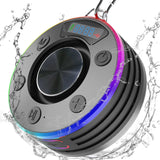 Portable Waterproof Bluetooth Shower Speaker with Suction Cup  IPX7 Waterproof Stereo Subwoofer FM Radio for Bathroom Party