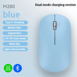 easyown Bluetooth Wireless Mouse Dual Mode DPI Adjustable 2.4G Type-C Rechargeable Silent Ergonomic Morandi Portable Office Mouse