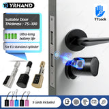 Smart Euro Cylindrical Door Lock ttlock app Keyless Security Entry Mechanical Key Waterproof fingerprint door lock For home