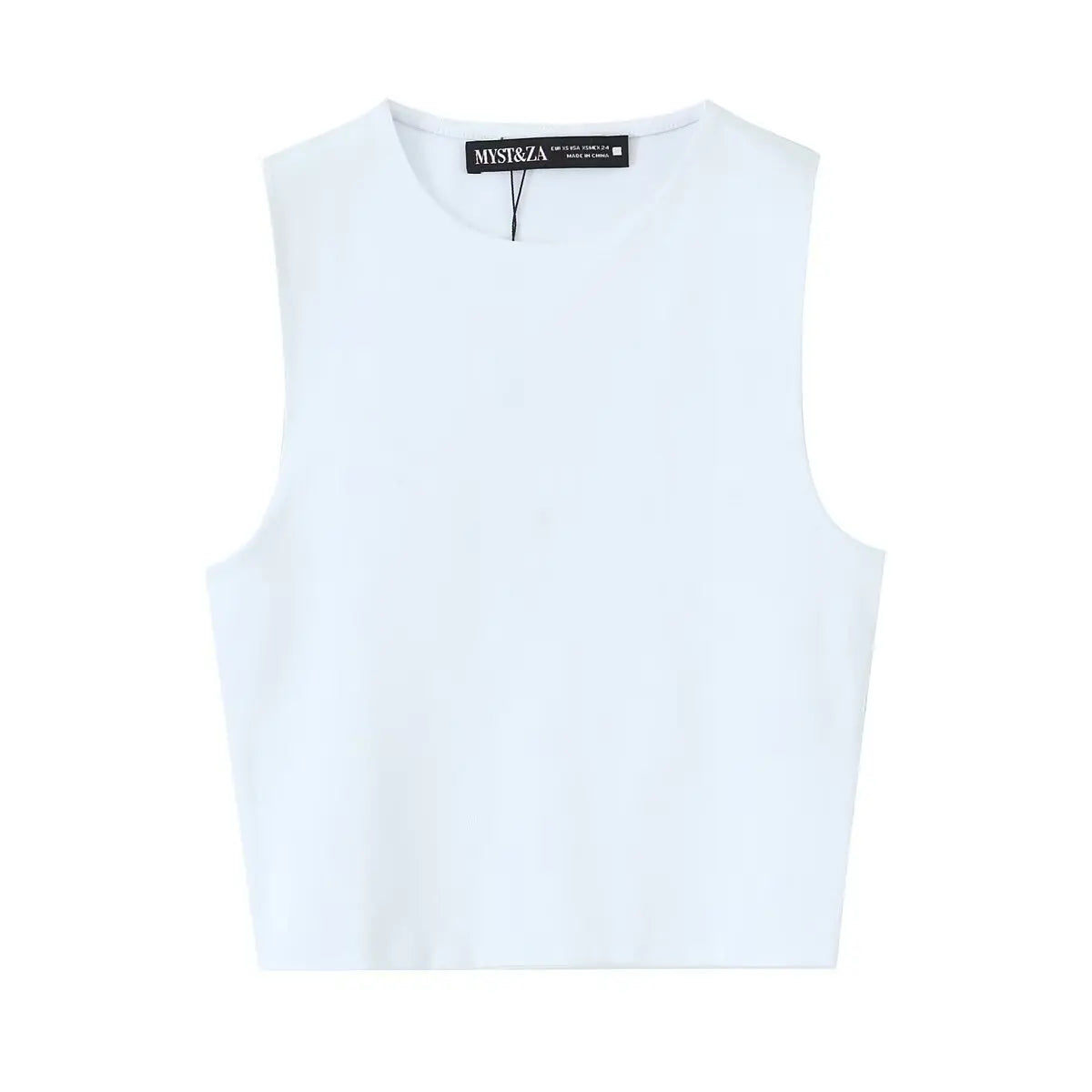 TFMLN Summer Sleeveless Tops For Women Casual Crop Tops Basic Vest O-neck OL Slim Sleeveless Solid T Shirts 2025 Fashion New