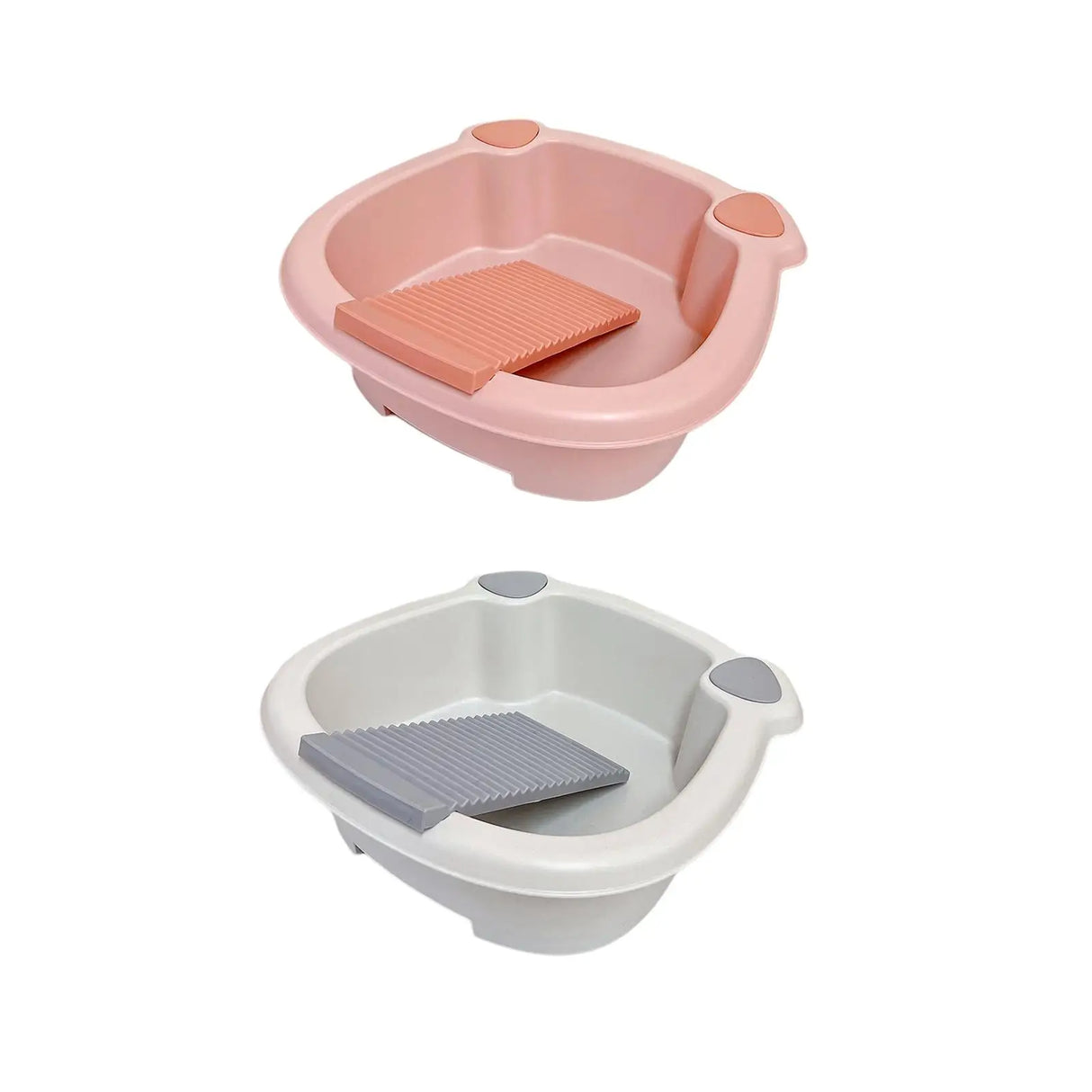 Clothes Washing Basin with Scrubbing Board, Hand Wash Tub for Delicate Items