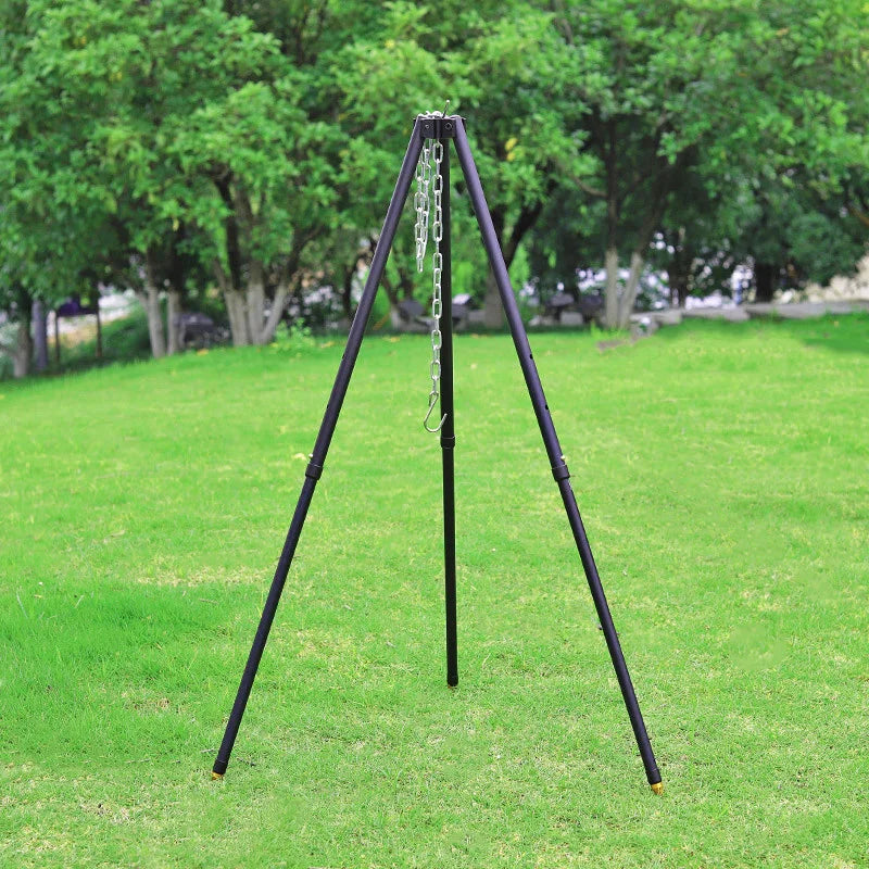 Outdoor Large Bonfire Tripod, Camping Picnic Campfire Cooking Pot, Portable Hanging Triangle Stand Rack