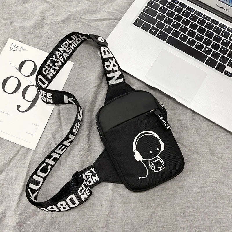 Men's & Women's Shoulder Bag INS Trend Waterproof Small Backpack Mobile Phone Man's Messenger Bag Square Bag Crossbody Bags