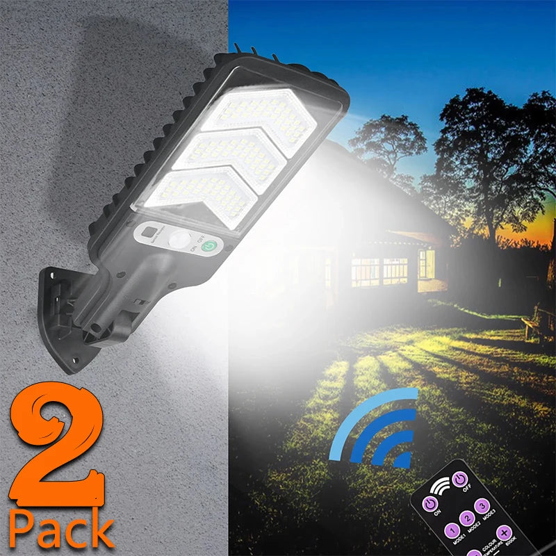 Solar Street Lights Outdoor Solar Lamp With 3 Light Mode Waterproof Motion Sensor Security Lighting for Garden Patio Path Yard