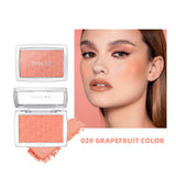 QIBEST New Embossed Blush Peach Pink Orange Tint Makeup Blush Palette Cheek Contour Rouge Long-lasting Face Brightens Blusher