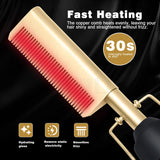 Hair Straightener Brush Smoothing Iron Hot Comb Straightener for Wigs Professional Hair Straightening Brush Ceramic Hair Curler