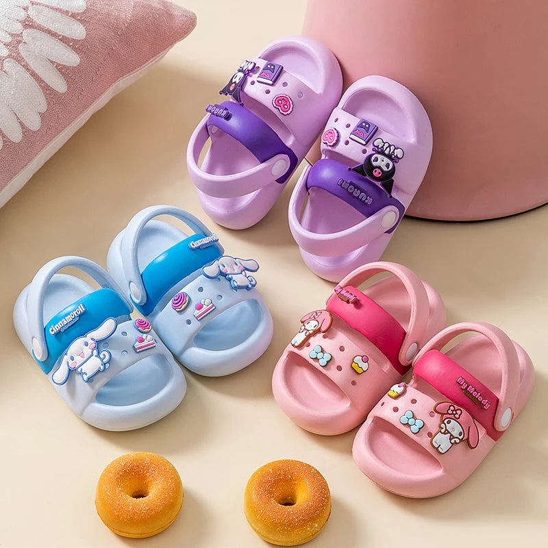 Sanrio girls Sandals Cute cartoon non-slip kids beach shoes