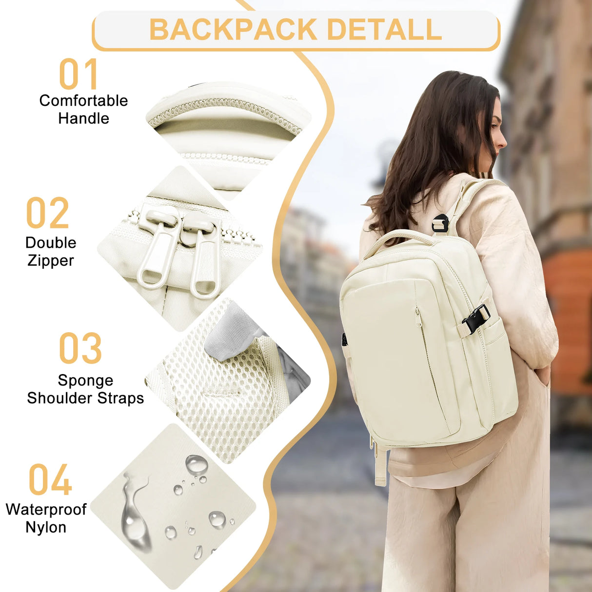 Ryanair Backpack 40x20x25 Cabin Bag Travel Backpack for Men Women, Hand Luggage Business Trip Backpack Computer Bag College Bag