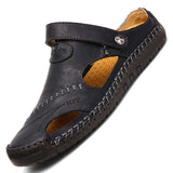 Summer Men's Sandals Men Leather Sandals Classic Roman Sandals Slipper Soft Outdoor Sneakers Beach Rubber Men Trekking Sandals