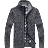 New Autumn and Winter Cardigan Sweater for Men, Warm Thick Loose Casual Stand Up Collar Knitted Zipper Cardigan