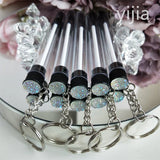 10pcs Disposable Eyelash Brush With Tube Applicator Eyelash Extension Makeup Brush With Keychain Gold Keychain Silver Keychain