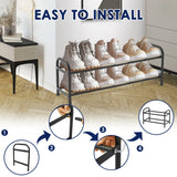 2/3 Tier Shoe Racks Stackable Expandable Shoe Rack Adjustable Metal Shoe Organizer  for Entryway Hallway Front Door Entrance