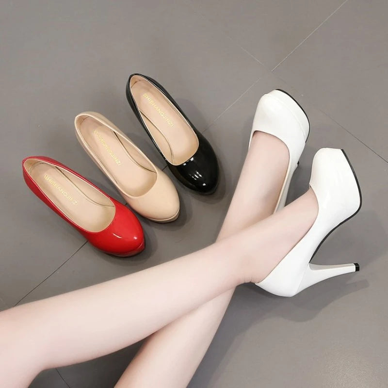 Women's high heels spring new elegant heel women's shoes designer women's single shoe comfortable professional thick heels туфли