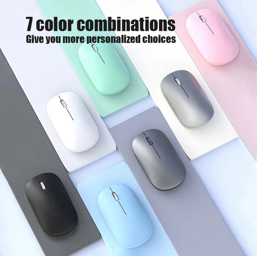 easyown Bluetooth Wireless Mouse Dual Mode DPI Adjustable 2.4G Type-C Rechargeable Silent Ergonomic Morandi Portable Office Mouse