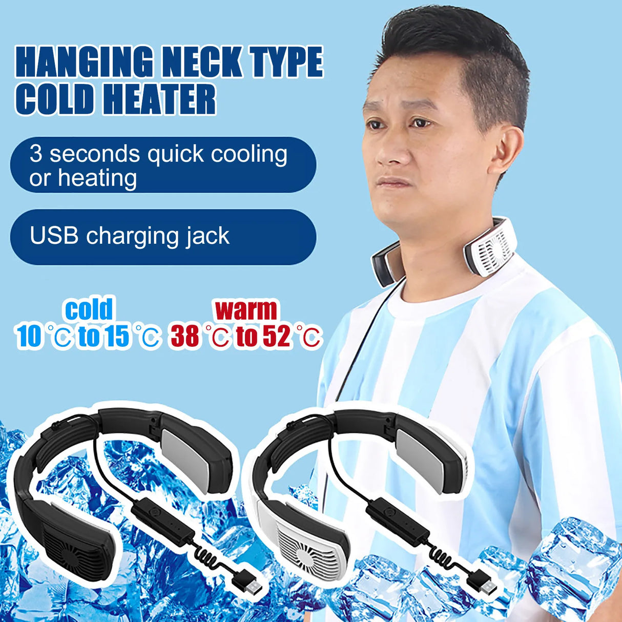 Neck Hanging Type Cooling And Heating Deviceportable Neck Heating Neck Warmer Ice Flakes Cooling And Heating Dual-purpose Device