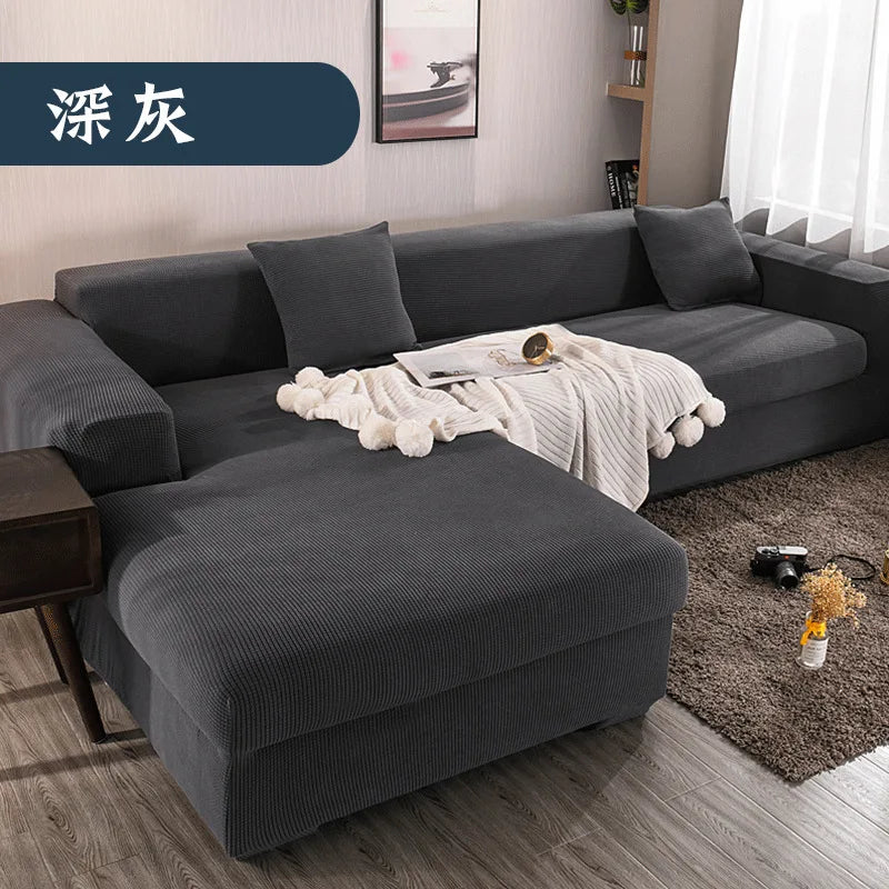Sofa Cover for Living Room Thick Elastic Polar Fleece 1/2/3/4 Seater L-shaped Corner Sofa Cover for Sofa Chaise Longue