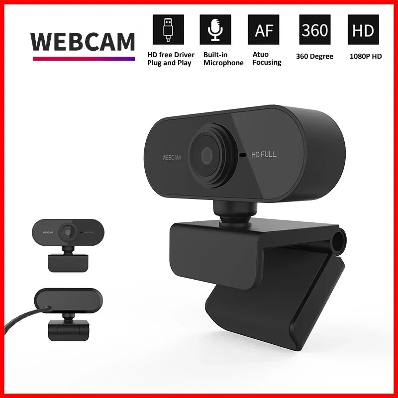 Compact 1080P HD Webcam USB-Compatible with Built-in Mic for Laptop/Desktop Ideal for Video Conferencing And Live Streaming