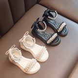Girls' Beach Sandals: Adorable Princess Design, Black or White, Cool & Comfy