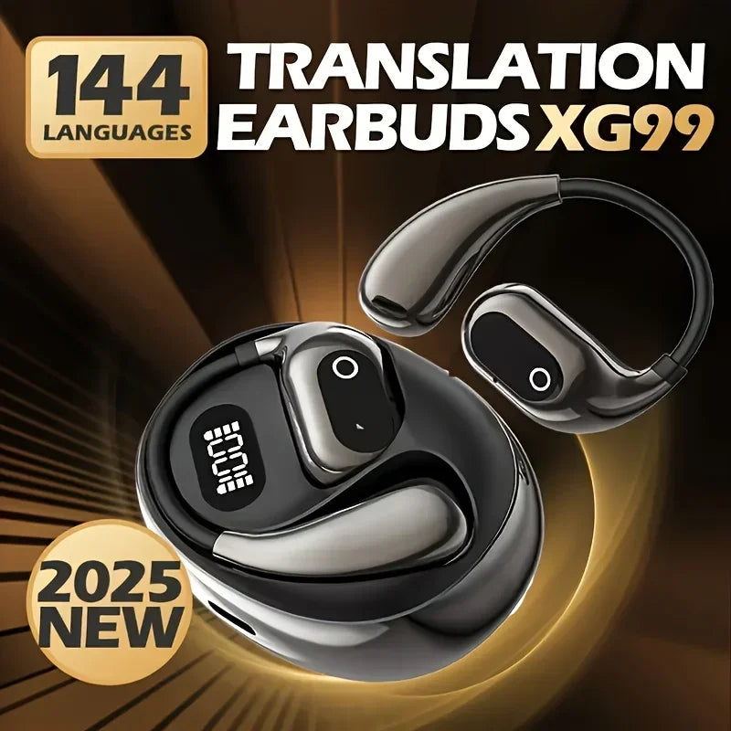 144 Languages AI Language Translator Earbuds - Real-Time 3-in-1 OWS Translation Device for Travel, Business & Learning