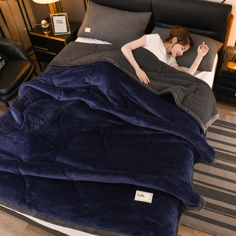 Wool Throw Blanket Keep Warm Winter Bed Blankets Camping Double Bed Cover Bedspread on The Bed  Soft Breathable Cozy Cover Solid
