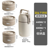 Insulated cooking pot, stackable stainless steel bento box, microwaveable stainless steel container, lunch box